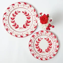 Mrs. Alice Elizabeth Red Garland Dinner & Starter Plates (Set of 8)< Crockery Sets
