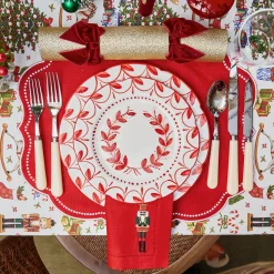 Mrs. Alice Elizabeth Red Garland Dinner & Starter Plates (Set of 8)< Crockery Sets