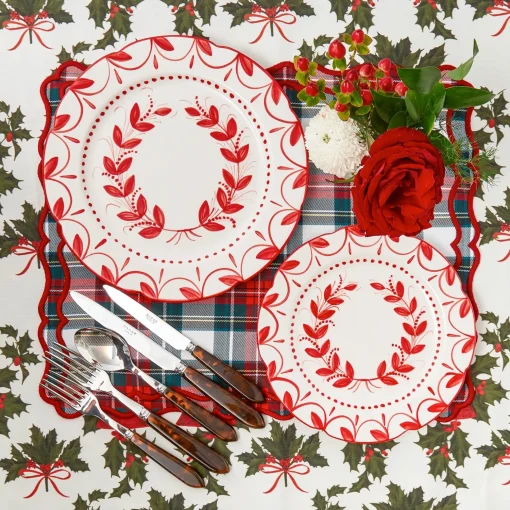 Mrs. Alice Elizabeth Red Garland Dinner & Starter Plates (Set of 8)< Crockery Sets