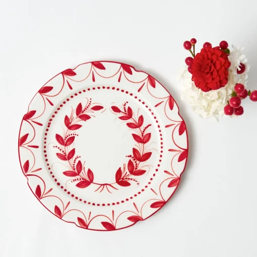Mrs. Alice Elizabeth Red Garland Dinner Plate< Dinner Plates