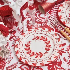Mrs. Alice Elizabeth Red Garland Starter Plates (Set of 4)< Starter Plates | Crockery Sets
