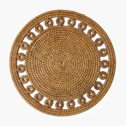 Mrs. Alice Elodie Round Rattan Placemats (Set of 4)< Summer Table Linen | Placemats