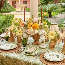Mrs. Alice Elodie Round Rattan Placemats (Set of 4)< Summer Table Linen | Placemats