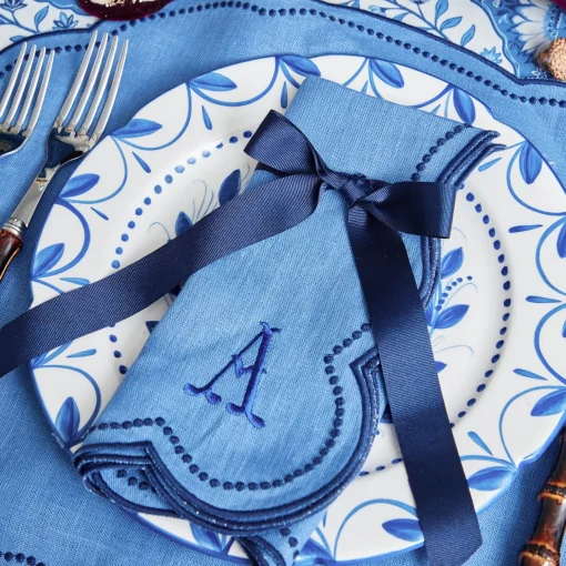 Mrs. Alice Eloise Blue & Navy Napkins (Set of 4)< Napkins | Mrs. Alice Monogram