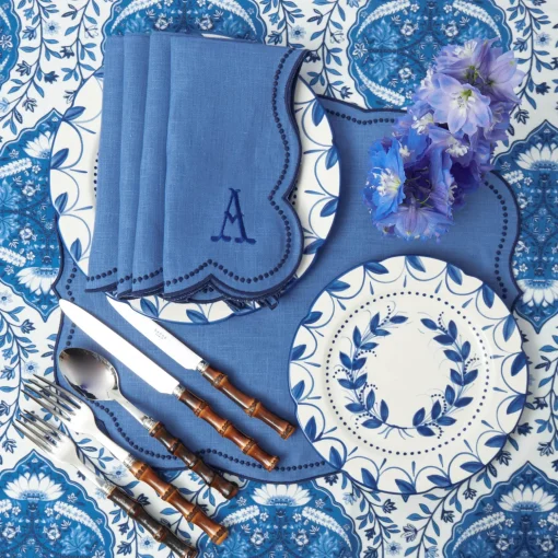 Mrs. Alice Eloise Blue & Navy Napkins (Set of 4)< Napkins | Mrs. Alice Monogram