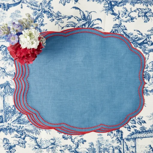 Mrs. Alice Eloise Blue & Red Placemats (Set of 4)< Placemats