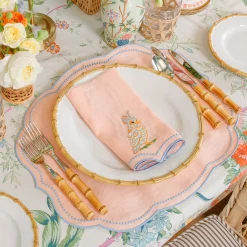 Mrs. Alice Eloise Coral & Blue Placemats (Set of 4)< Summer Table Linen | Placemats