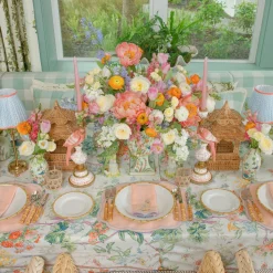 Mrs. Alice Eloise Coral & Blue Placemats (Set of 4)< Summer Table Linen | Placemats
