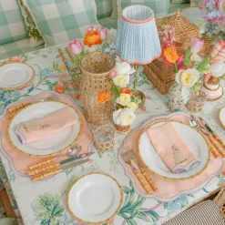 Mrs. Alice Eloise Coral & Blue Placemats (Set of 4)< Summer Table Linen | Placemats