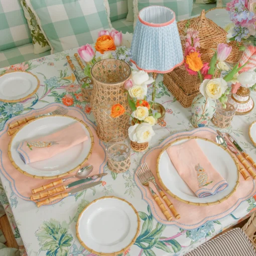 Mrs. Alice Eloise Coral & Blue Placemats (Set of 4)< Summer Table Linen | Placemats