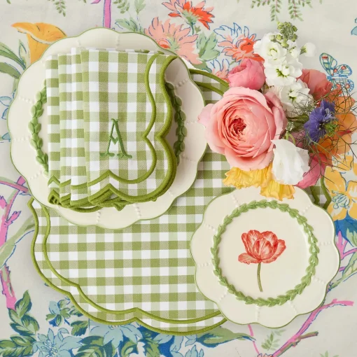 Mrs. Alice Eloise Green Gingham Napkins (Set of 4)< Summer Table Linen | Napkins