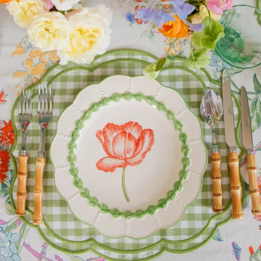 Mrs. Alice Eloise Green Gingham Placemats (Set of 4)< Summer Table Linen | Placemats