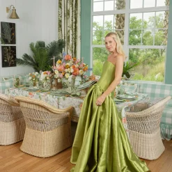 Mrs. Alice Eloise Green Gingham Placemats & Napkins (Set of 4)< Summer Table Linen | Table Linen Sets