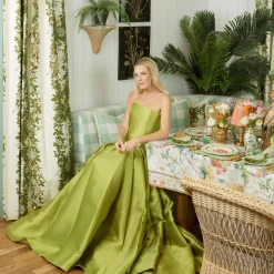 Mrs. Alice Eloise Green Gingham Placemats & Napkins (Set of 4)< Summer Table Linen | Table Linen Sets