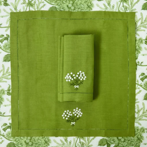 Mrs. Alice Eloise Green Placemats & Hydrangea Napkins (Set of 4)< For Her | For The Hostess