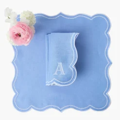 Mrs. Alice Eloise Periwinkle Placemats & Napkins (Set of 4)< Summer Table Linen | Table Linen Sets