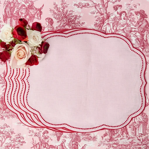 Mrs. Alice Eloise Pink & Red Placemats (Set of 4)< Placemats