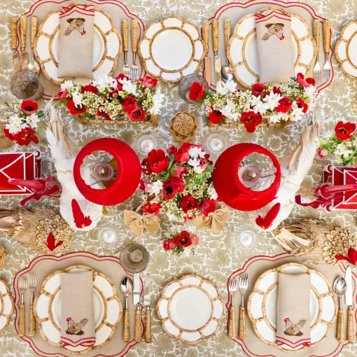 Mrs. Alice Eloise Putty & Red Placemats (Set of 4)< Placemats | For The Hostess