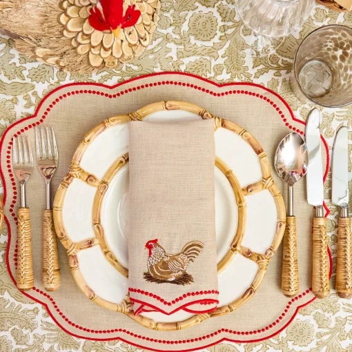 Mrs. Alice Eloise Putty & Red Placemats (Set of 4)< Placemats | For The Hostess