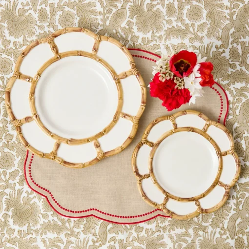 Mrs. Alice Eloise Putty & Red Placemats (Set of 4)< Placemats | For The Hostess