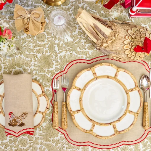 Mrs. Alice Eloise Putty & Red Placemats (Set of 4)< Placemats | For The Hostess