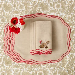 Mrs. Alice Eloise Putty & Red Placemats (Set of 4)< Placemats | For The Hostess