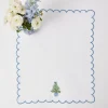 Mrs. Alice Embroidered Christmas Tree Linen Hand Towel< Mrs. Alice Monogram | Monogrammable Gifts