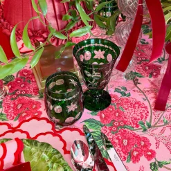 Mrs. Alice Emerald Anita Engraved Water Glass (Set of 4)< Glasses