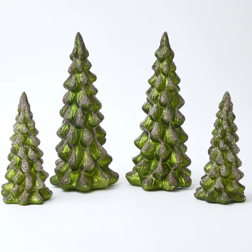 Mrs. Alice Emerald Glass Christmas Tree (Pair)< Christmas Decorations