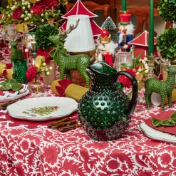 Mrs. Alice Emerald Green Hobnail Glasses & Jug Set< Glassware Sets