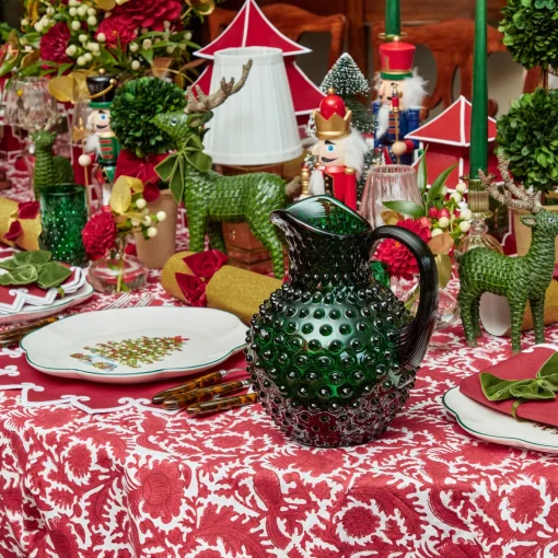 Mrs. Alice Emerald Green Hobnail Glasses & Jug Set< Glassware Sets