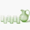 Mrs. Alice Emerald Hobnail Glasses & Jug Set< Glassware Sets