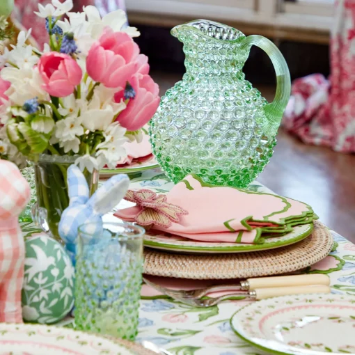 Mrs. Alice Emerald Hobnail Glasses & Jug Set< Glassware Sets