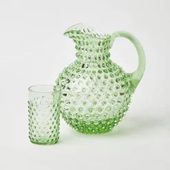 Mrs. Alice Emerald Hobnail Glasses & Jug Set< Glassware Sets