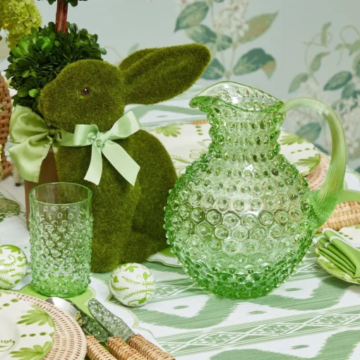 Mrs. Alice Emerald Hobnail Glasses & Jug Set< Glassware Sets