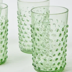 Mrs. Alice Emerald Hobnail Glasses & Jug Set< Glassware Sets