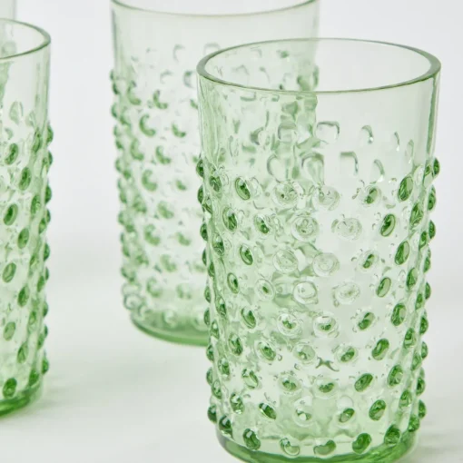 Mrs. Alice Emerald Hobnail Glasses & Jug Set< Glassware Sets