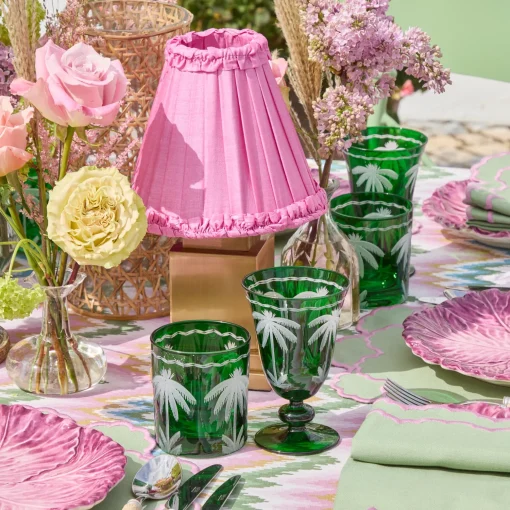 Mrs. Alice Emerald Palm Tree Wine Glasses (Set of 4)< Glasses