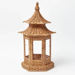 Mrs. Alice Emi Rattan Pagoda Lantern< Year-round Decorations | Pagodas & Lanterns