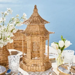 Mrs. Alice Emi Rattan Pagoda Lantern< Year-round Decorations | Pagodas & Lanterns