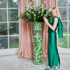 Mrs. Alice Emmeline Green Floral Urn & Pedestal< Vases | Vases & Planters
