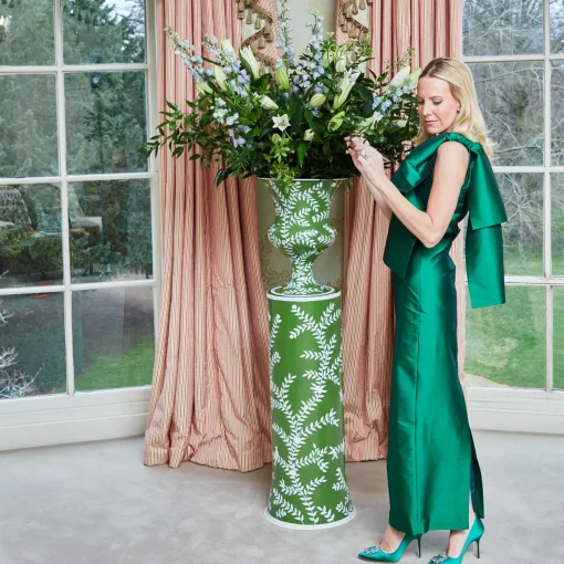 Mrs. Alice Emmeline Green Floral Urn< Vases | Vases & Planters
