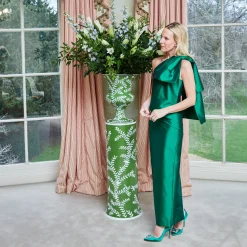 Mrs. Alice Emmeline Green Floral Urn & Pedestal< Vases | Vases & Planters
