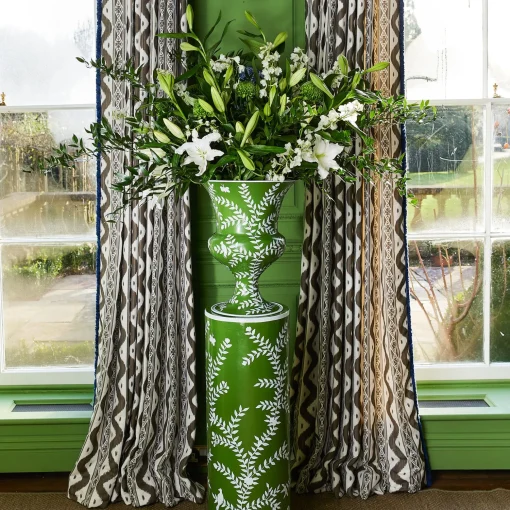 Mrs. Alice Emmeline Green Floral Urn & Pedestal< Vases | Vases & Planters