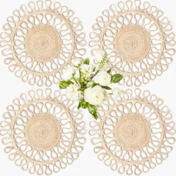 Mrs. Alice Estella Woven Round Placemats (Set of 4)< Summer Table Linen | Placemats