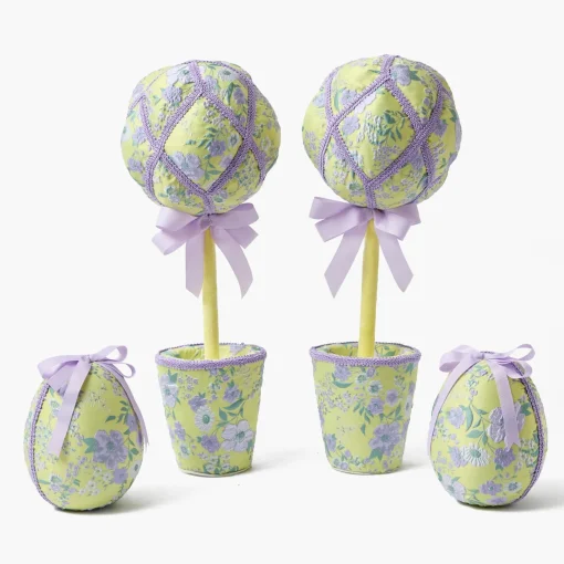 Mrs. Alice Fabric Easter Egg Tree (Pair)< Spring Decorations