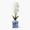 Mrs. Alice Faux Orchid in Chinoiserie Vase< Forever Blooms | Spring Decorations