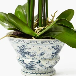 Mrs. Alice Faux Orchid in Chinoiserie Planter< Year-round Decorations | Forever Blooms