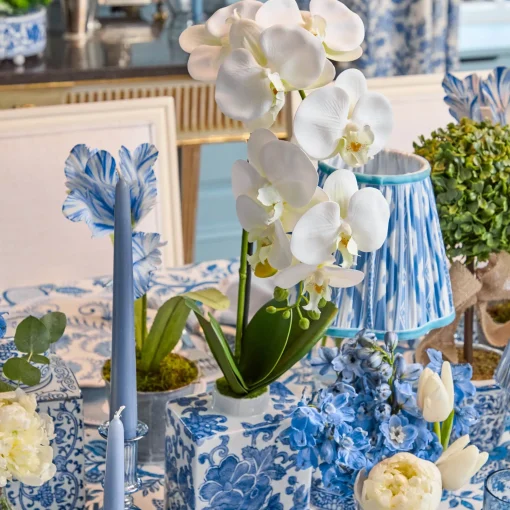 Mrs. Alice Faux Orchid in Chinoiserie Vase< Forever Blooms | Spring Decorations