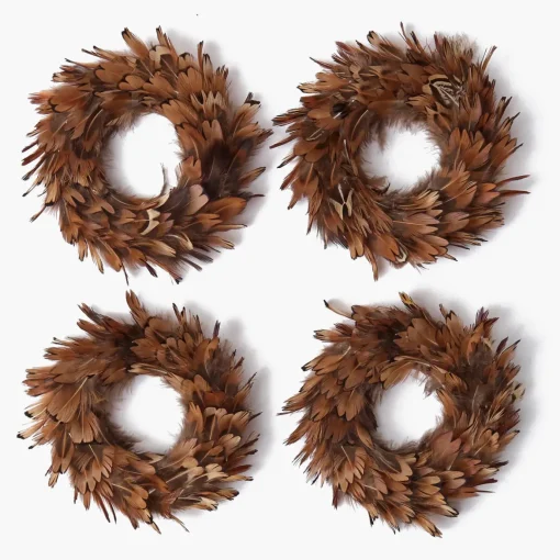 Mrs. Alice Feather Wreath (Set of 4)< Autumn Decorations